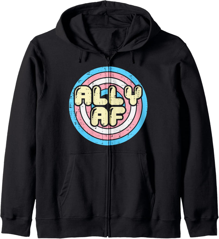 Ally AF Transgender Retro Transsexual Trans Pride Men Women Kapuzenjacke