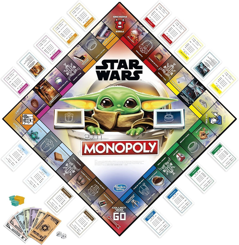 Monopoly: Star Wars The Child Edition Board Game for Families and Kids Ages 8 and Up, Featuring The