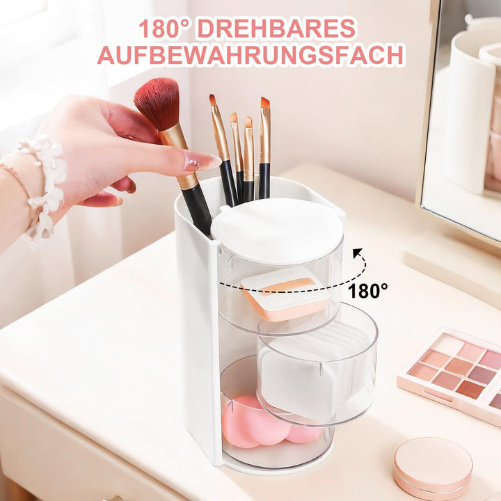 Schminktisch Organizer Haargummi Aufbewahrung 180°Dreh Kosmetik Organizer Schmuck 2Stk 3 Lagig Make