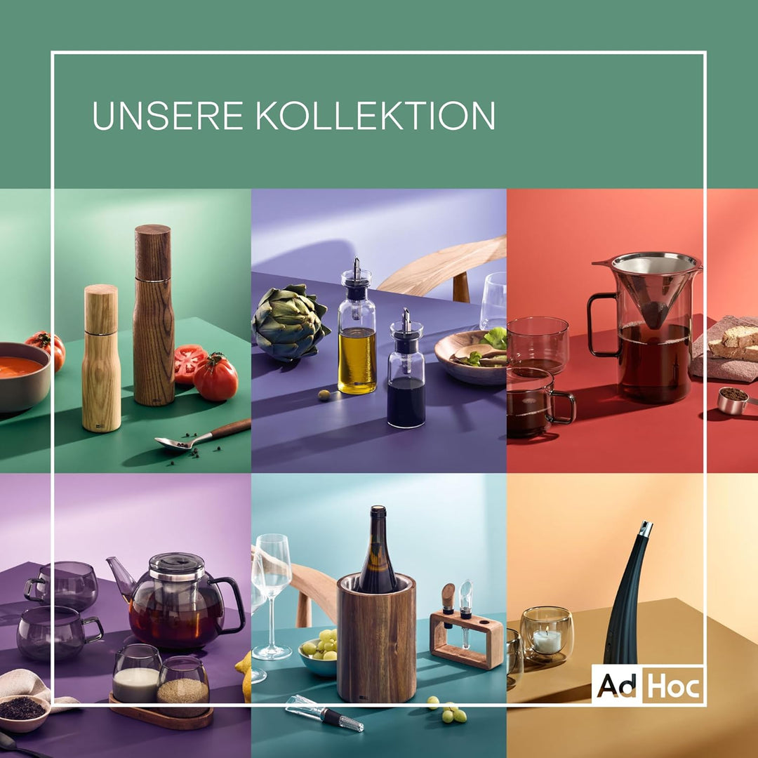 AdHoc MC80 French-Press-Kaffeebereiter Impact | 600 ml | Mundgeblasenes Borosilikatglas & Edelstahlf