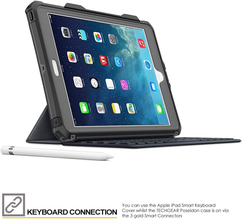 TECHGEAR Wasserdichte Hülle für iPad 10.2 2021/2020/2019 [9. 8. 7. Generation] {Poseidon Case} Schla