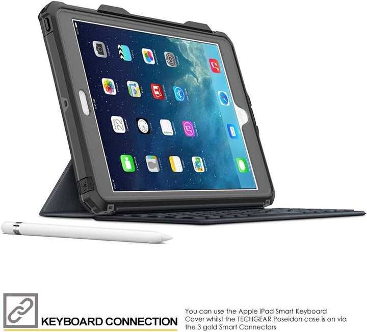 TECHGEAR Wasserdichte Hülle für iPad 10.2 2021/2020/2019 [9. 8. 7. Generation] {Poseidon Case} Schla