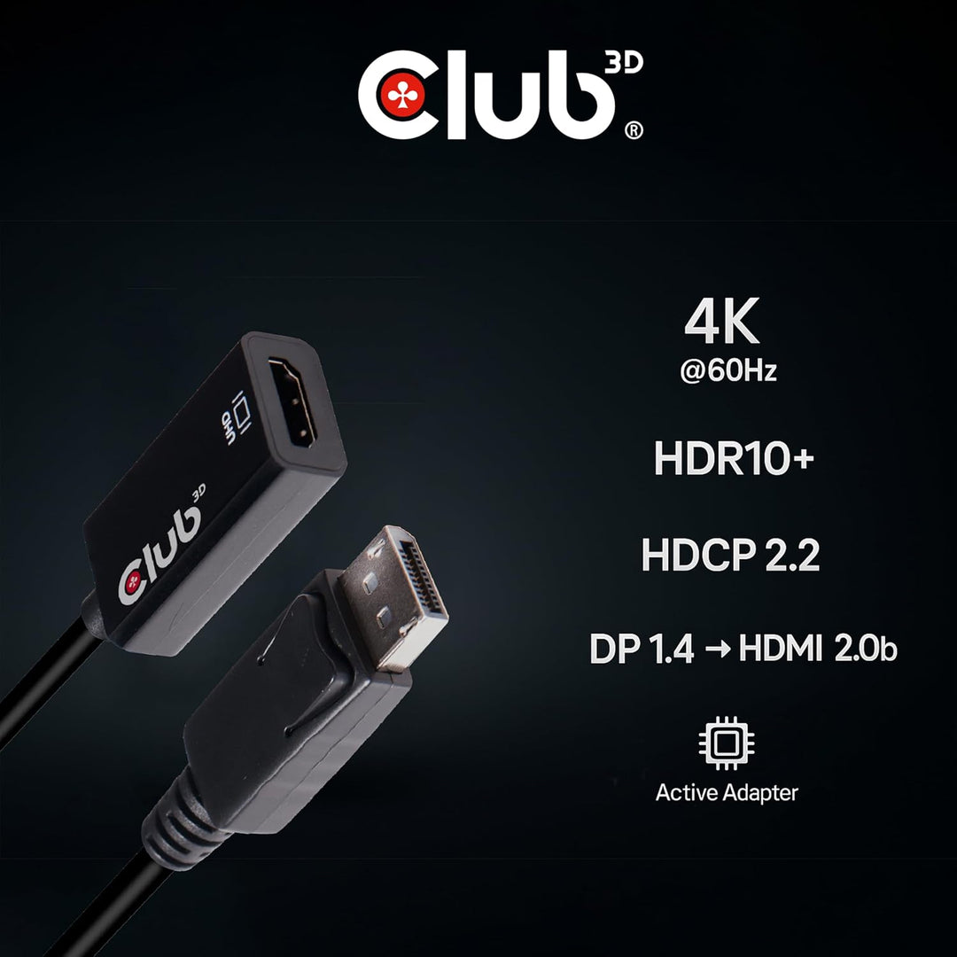 Club 3D CAC-1080 DisplayPort 1.4 auf HDMI 2.0a HDR Aktiver schwarz