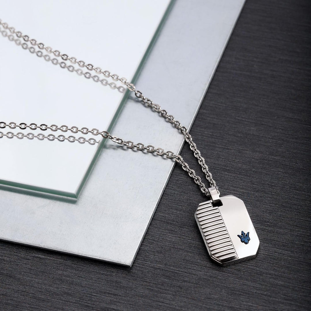 Maserati Jewels Herren Halskette aus Stahl, blau IP - JM222AVD02