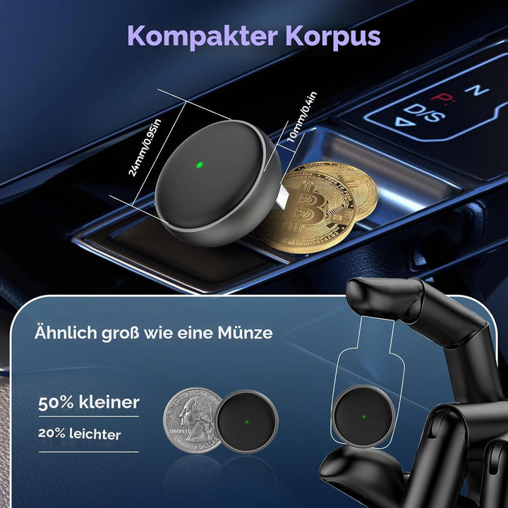 2026 Wireless Carplay &amp; Android Auto Adapter 2-in-1, 2.4+5.0 GHz WiFi Android Auto Adapter, Plug and