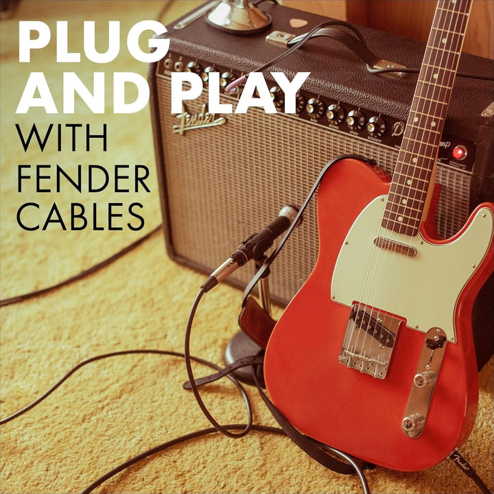 Fender© Deluxe Coil Cable, 30', Bk Tweed, 0990823060 Schwarzer Tweed Gerade 9M/30FT Single, Schwarze