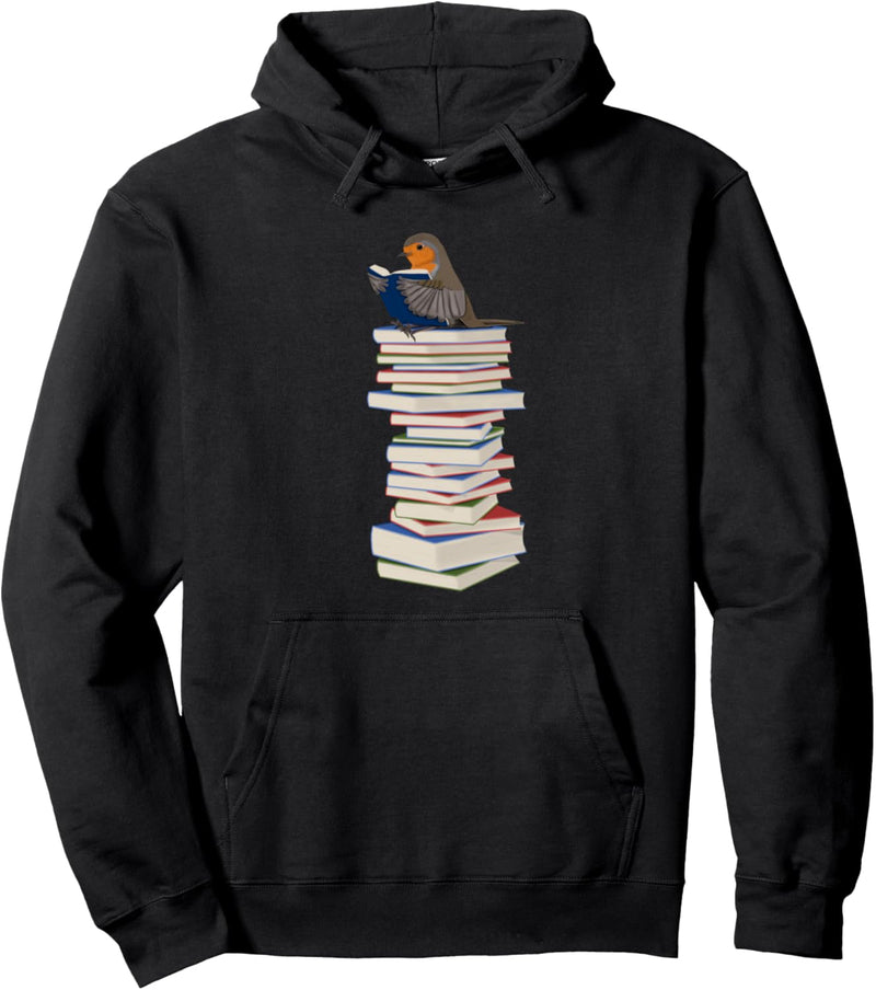 Rotkehlchen liest Bücher Vogelfreund Bücherwurm Vogel Pullover Hoodie