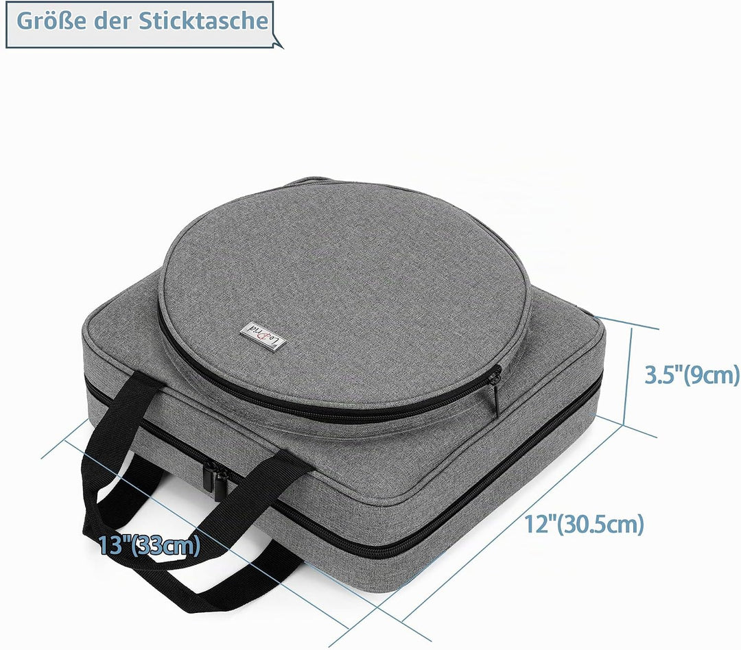 LoDrid Stickprojekttasche, Quadratische Stickzubehör Aufbewahrungstasche, Tragbare Basteltasche für