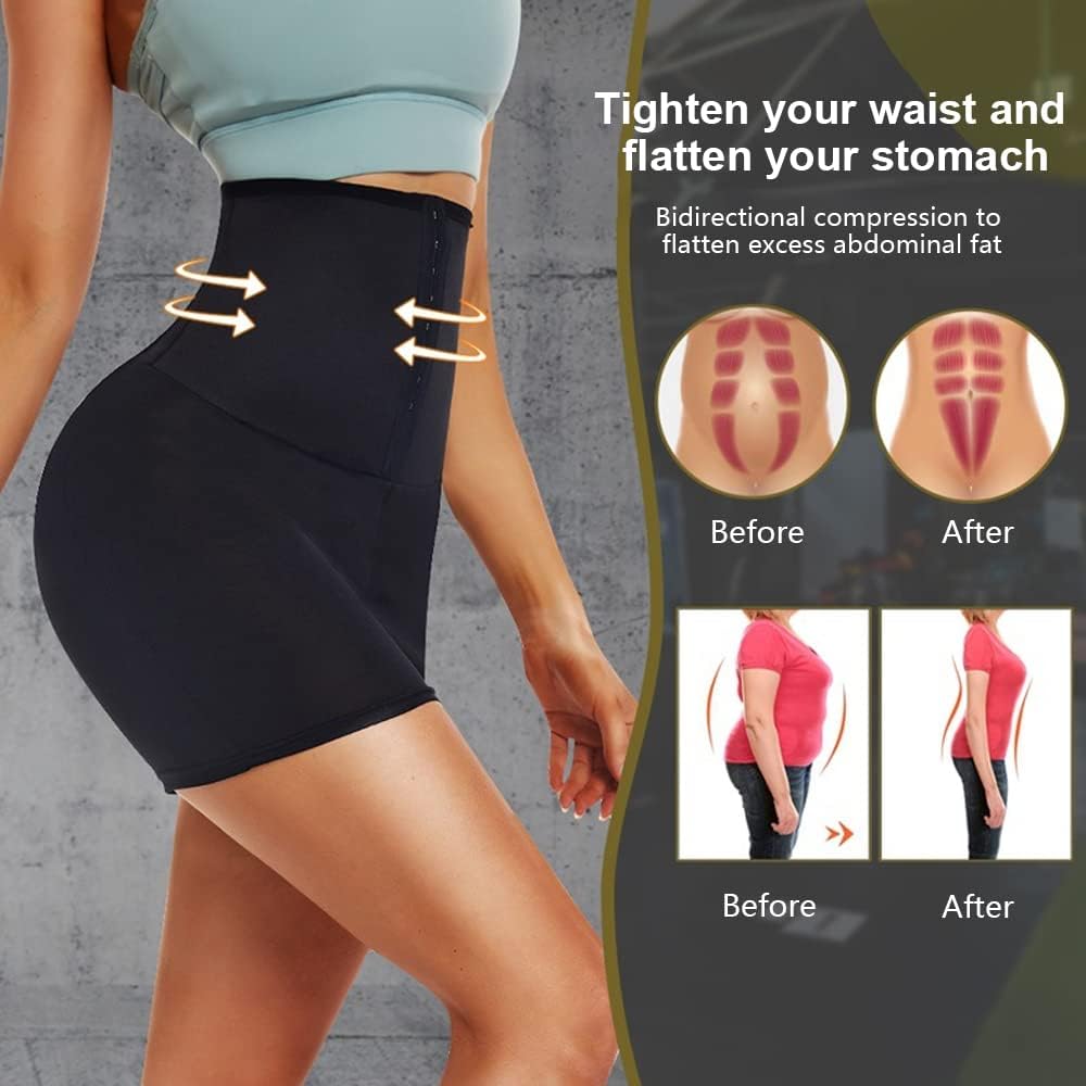 Damen Schwitzhose Zum Kurz Hosen Hohe Taille Sauna Shorts Hot Thermo Sweat Sporthose Verstellbare Sc
