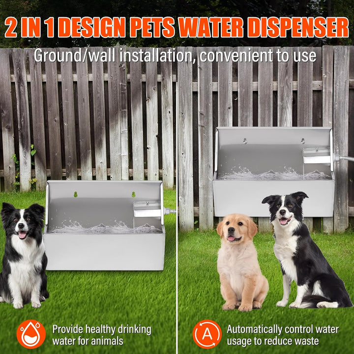 Wasserspender für Hunde, 8 Liter automatischer Trinkbrunnen aus Edelstahl, Wassernapf für mittelgros