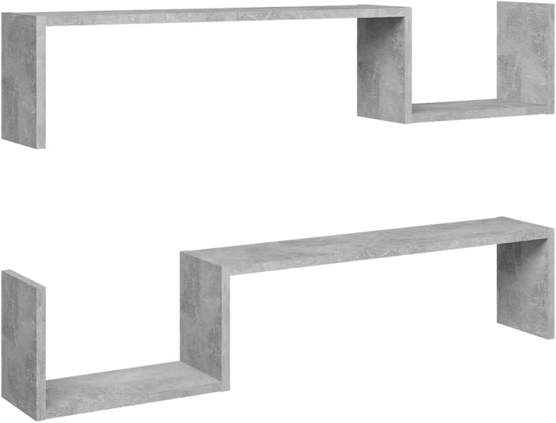 homiuse 100x15x20 cm Wandregale 2 STK. Betongrau BüCherregal Wand Wandregal Holz Regal Wand Wandrega
