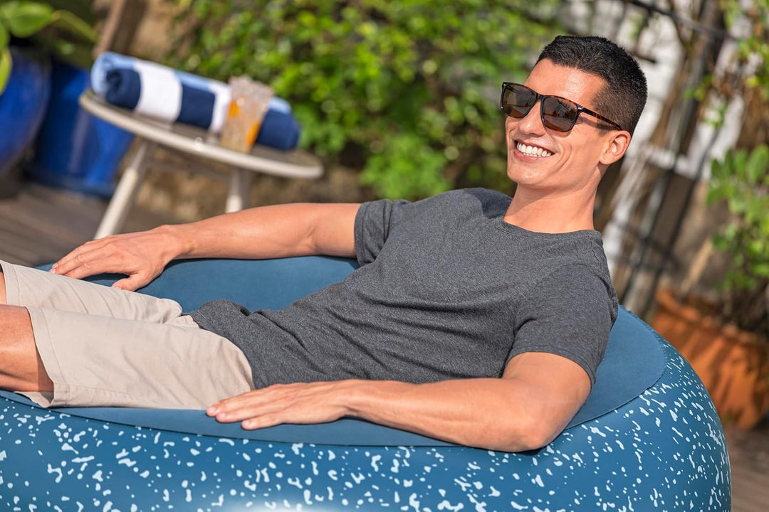 Bestway Inflate-A-Chair Luftsessel 112x112x66 cm blau – Aufblasbarer Sessel für Innen & Aussen, bequ