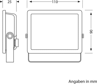 ledscom.de LED Gartenstrahler FLIN, wetterfest, IP66, Stecker, 11,5 W, 837lm, warmweiss, 10 Stk.