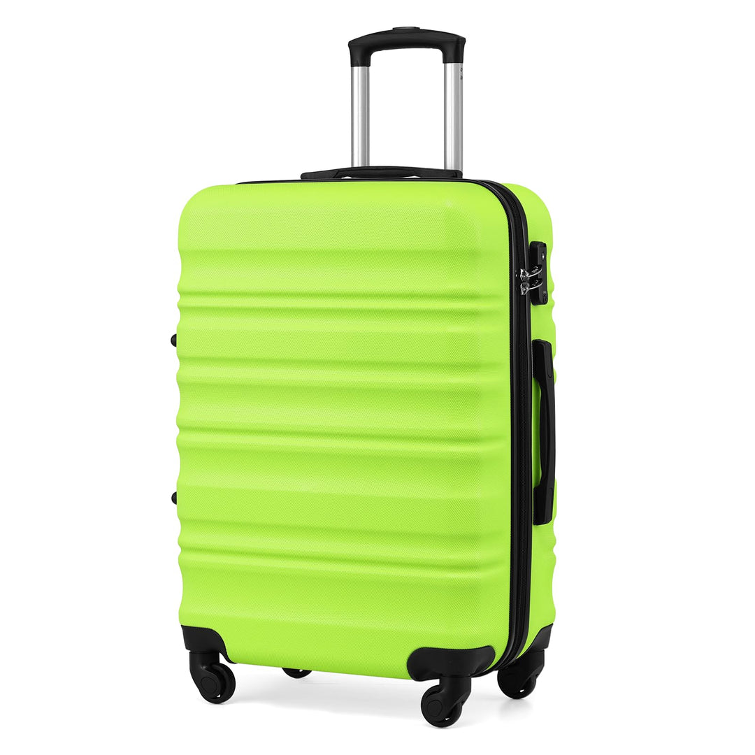 COOLIFE Hartschalen-Koffer Trolley Rollkoffer Reisekoffer mit TSA-Schloss und 4 Rollen (Grün, Mittel