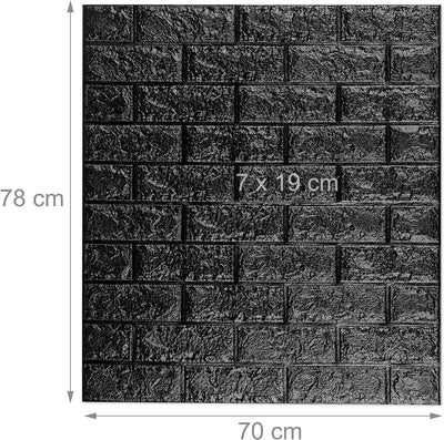 Relaxdays Wandpaneele selbstklebend, 10er Set, dekorative Steinoptik, 3D Paneele, weicher Schaumstof