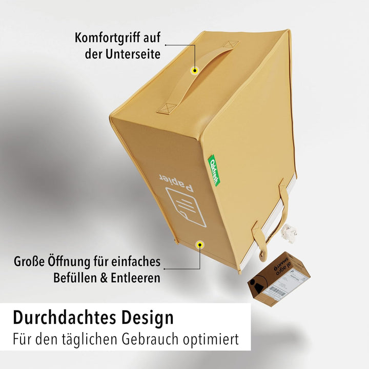 qikfresh - Mülltrennsystem 3er Set | Abfalltrennsystem mit 3 Fächer zum Recycling von Altglas, Altpa