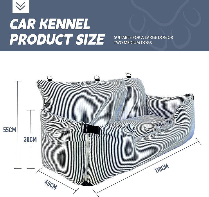 Johnear Hunde Autositz Sitzerhöhung für grosse Hunde Reisebett mit Abnehmbarer wasserdichter Oxford