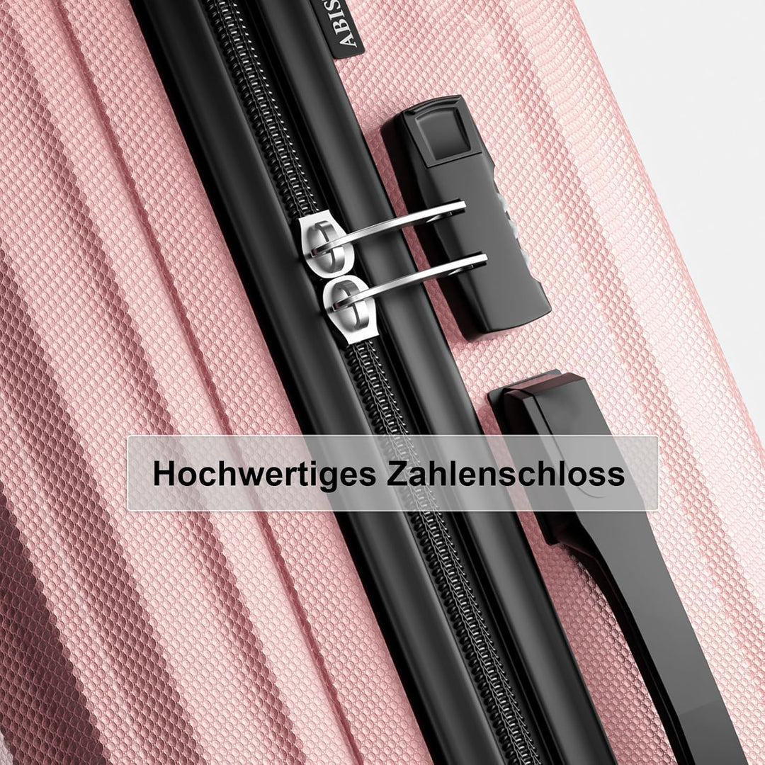 Koffer Trolley Mittelgross 66x45x27cm, Hartschalen Reisekoffer mit 4 Rollen & Zahlenschloss, leicht