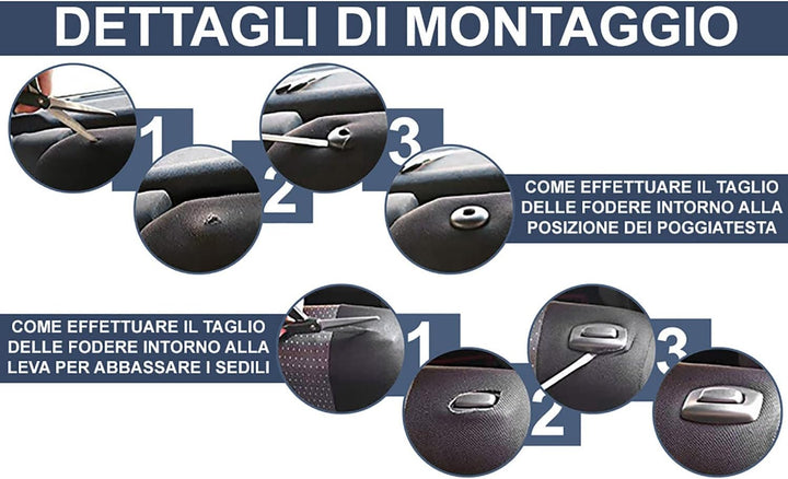 Auto Accessori Lupex - Autositzbezüge, kompatibel mit Ypsilon Y, komplettes Set für Vorder- und Rück