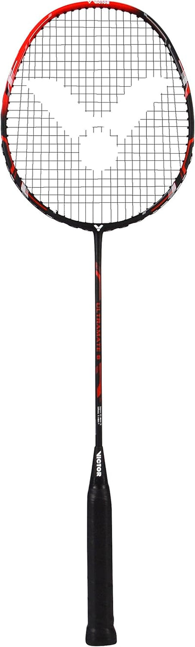 VICTOR Ultramate 6 Badmintonschläger für Einsteiger aus Carbon + Aluminium schwarz/rot Ultramate 6 S