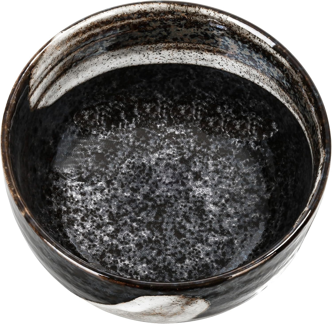 Original japanische Matchaschale HAKE-TENMOKU in Geschenkbox Porzellan Matcha Schale Ø 12,8 cm, H 7