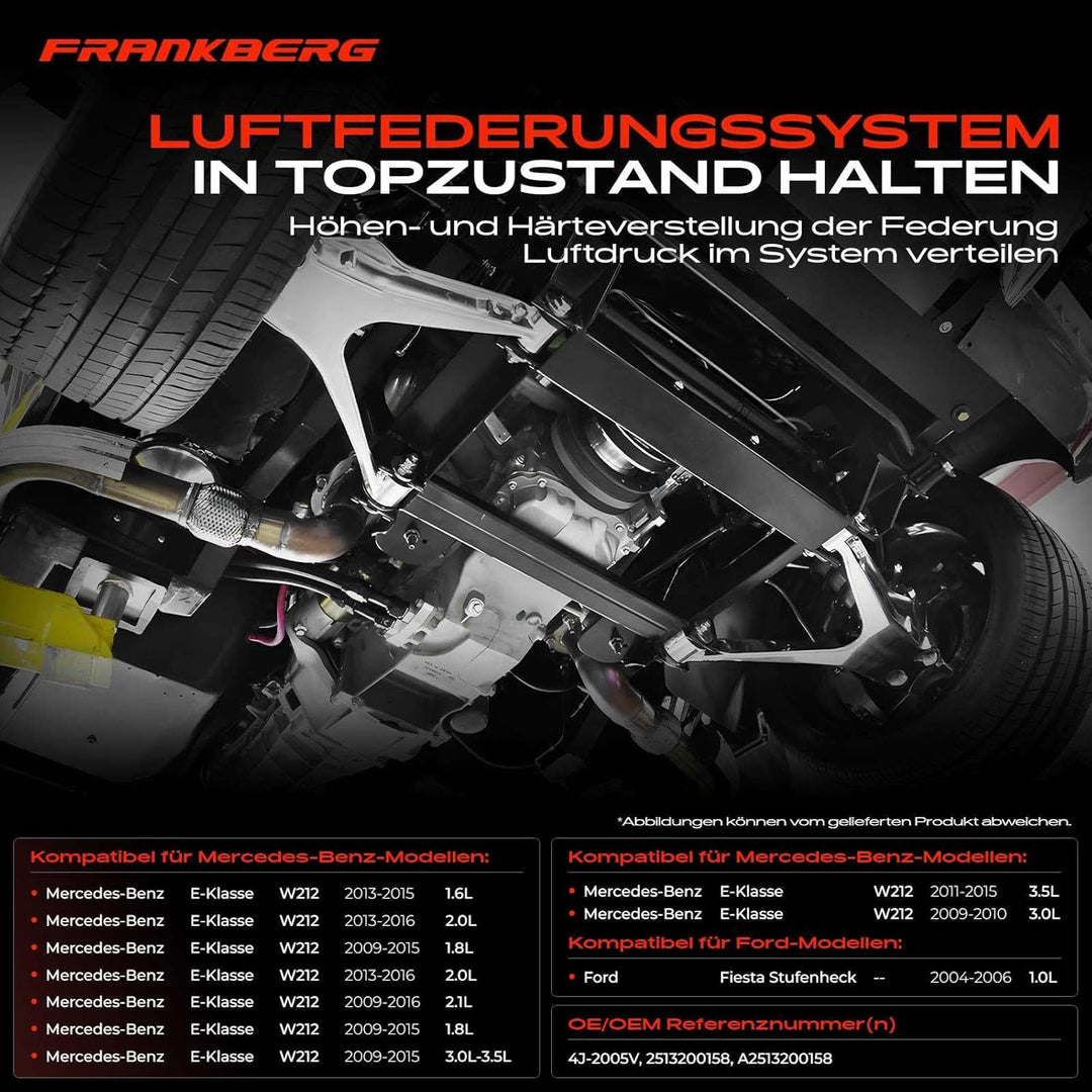 Frankberg Luftfederung Ventilblock Kompatibel mit Fiesta 1.0L 2004-2006 E-Klasse W212 1.6L-5.5L 2009