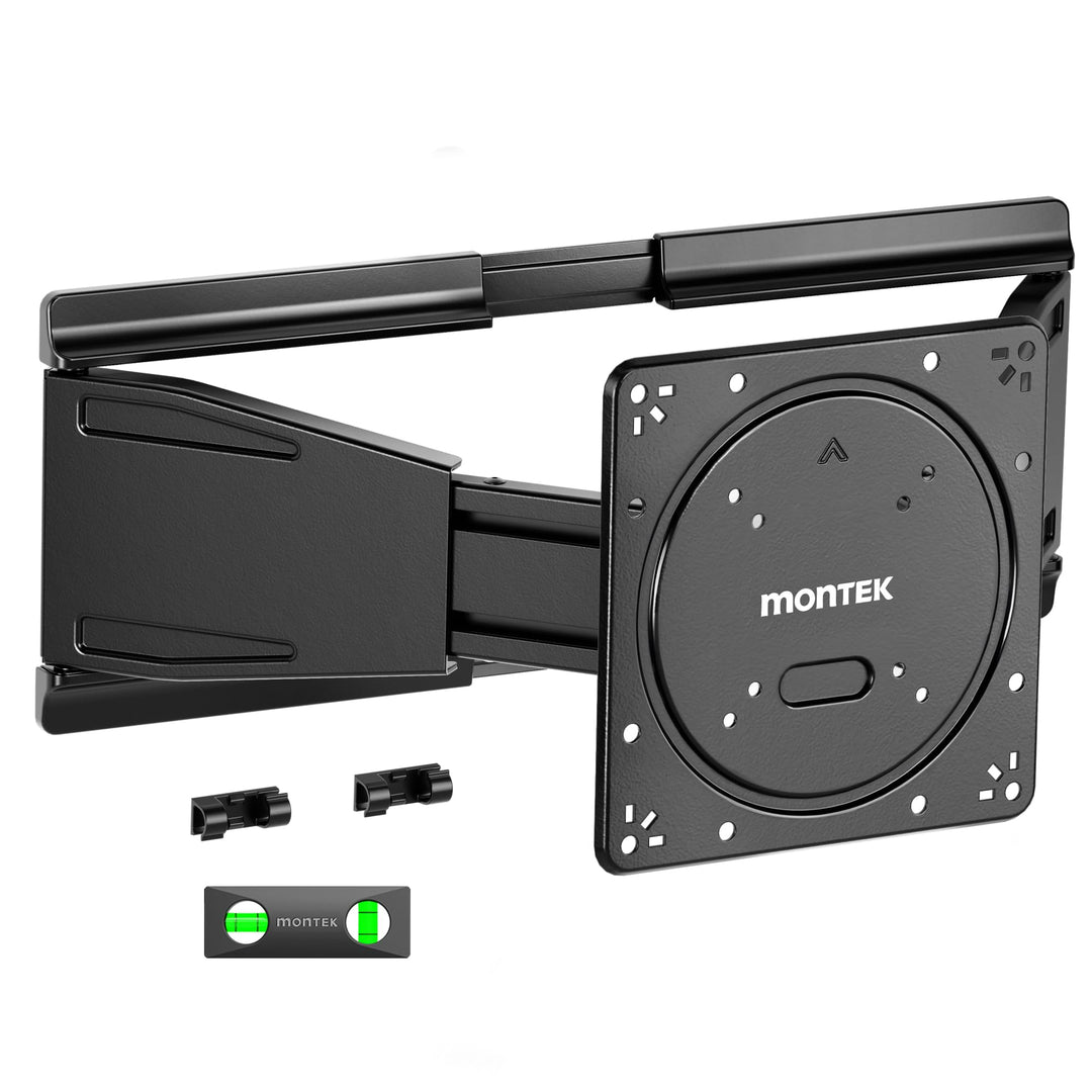 monTEK Ultra Slim TV Wandhalterung 23-43 Zoll bis 45kg, Max VESA 200x200mm | 1.1" Dünne, Ausziehbar,