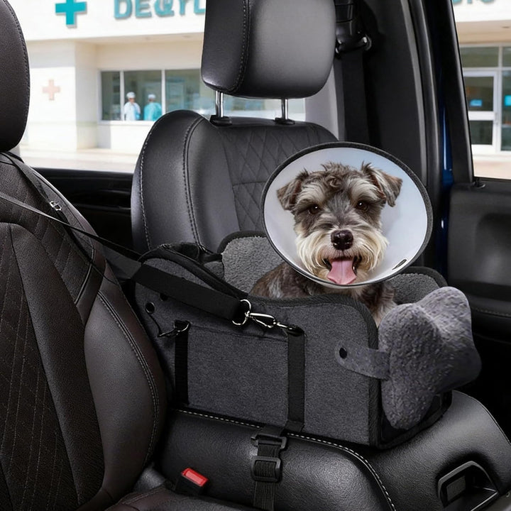 Hunde Autositz für kleine Hunde, Hundeautositz Hundesitz Auto Mittelkonsole mit Sicherheitsgurt, Ver
