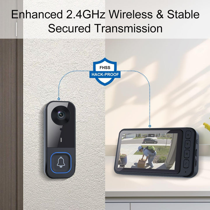 Kabellose Türklingel mit 1080p-Kamera, wasserdichtem 4,5-Zoll-IPS-Display, Bluetooth-Video-Türsprech