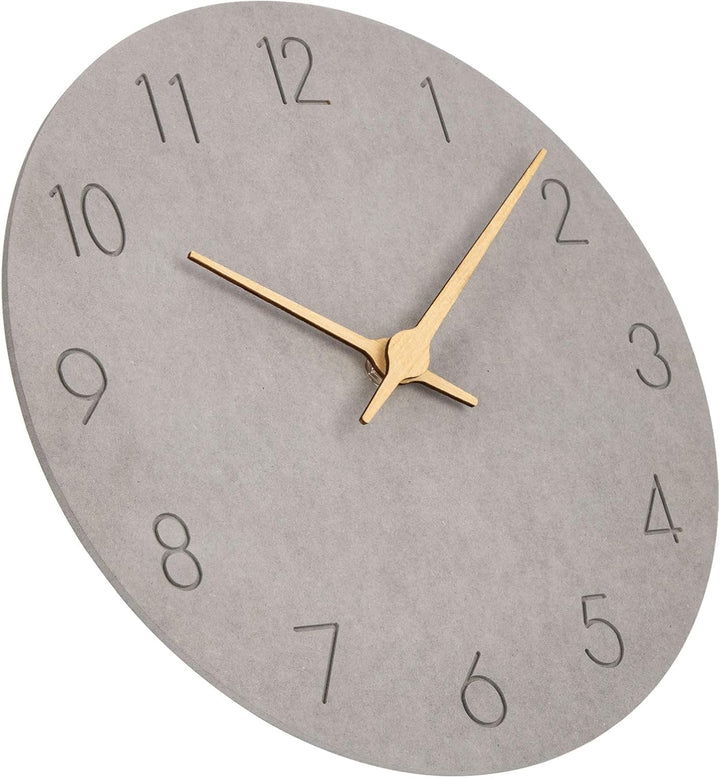 Warminn MDF Holz Wanduhr Ohne TickgeräUsche Lautlos Modern 30cm Quarz Gross Batterie Betriebene Wand