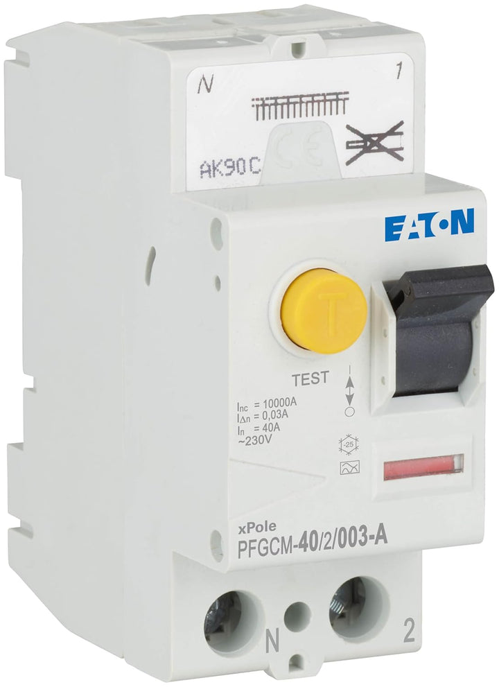 EATON 109272 PFGM-40/2/003 – Differentialschalter – Weiss – Controller schwarz – 2 Pole / 40 A / 30