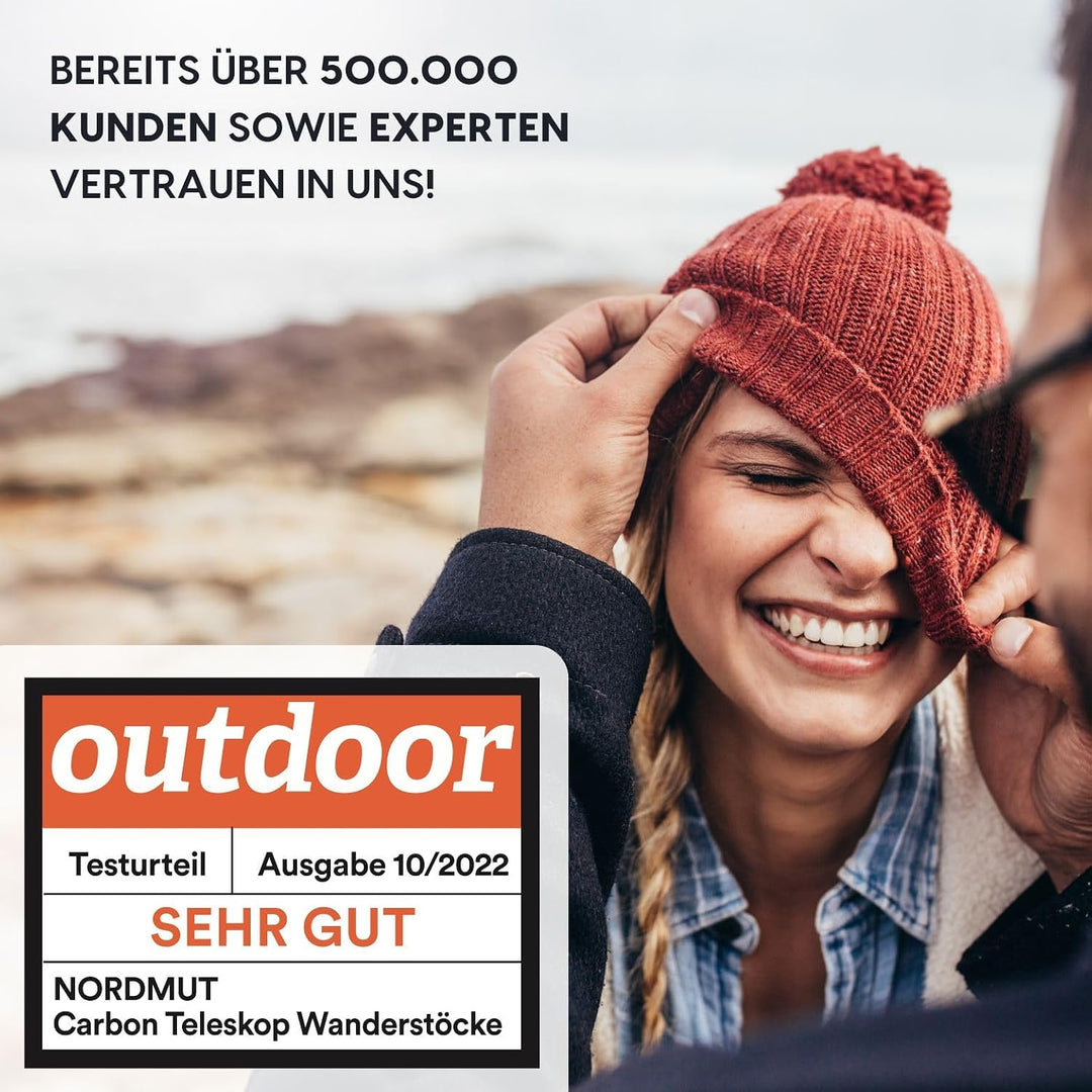 NORDMUT® Wanderstöcke Teleskop | Nordic Walking Stöcke Damen und Herren | Ultraleichte Trekkingstöck