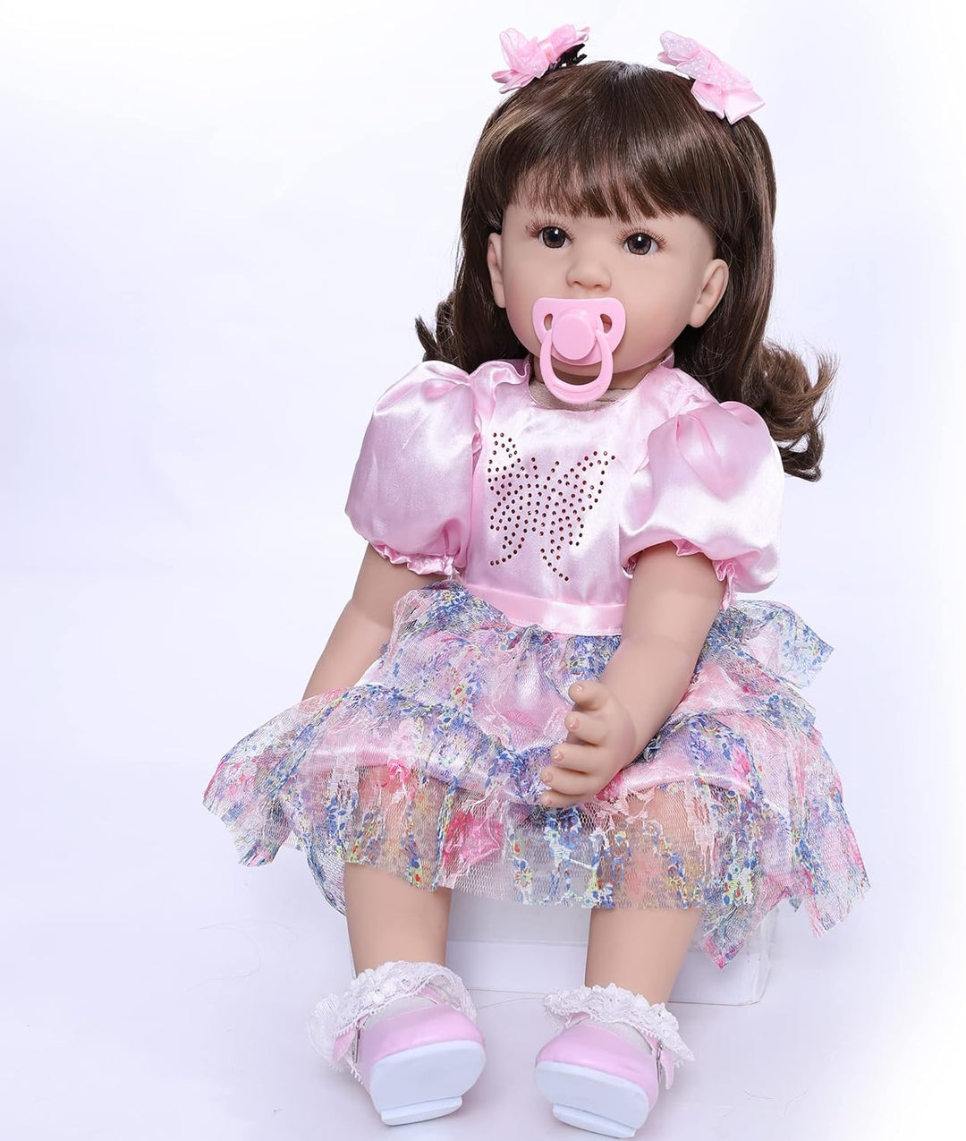 antboat 24 Zoll 60 cm Reborn Baby Puppen Mädchen Lebensecht Weiches Silikon Vinyl Handgemacht Spielz