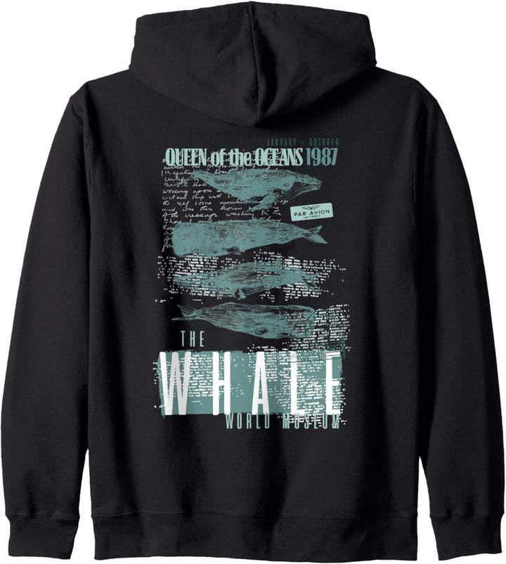 Beluga Wal Fisch Buckelwal Walfang Maritime Vintage Art Gift Kapuzenjacke