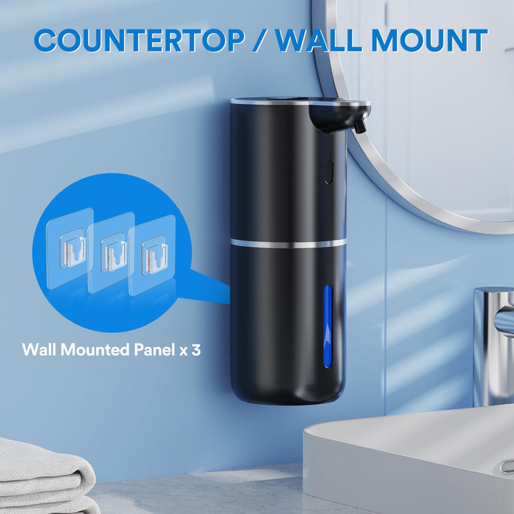 Fachixy Seifenspender Automatisch mit digitaler Anzeige,380ml Elektrischer Seifenspender mit Sensor,