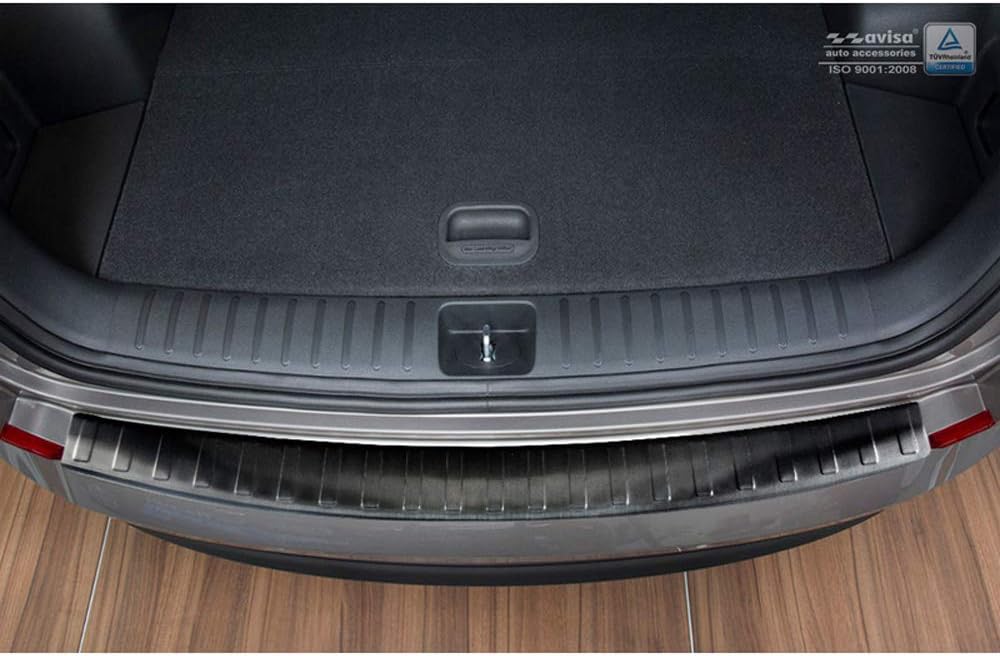 Avisa Schwarz Edelstahl Heckstossstangenschutz kompatibel mit Hyundai Tucson 2015-2018 'Ribs'