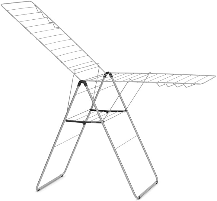 Brabantia HangOn Wäscheständer, Metallic Grey, 25 m 25 m without Rod Metallic Grey, 25 m without Rod