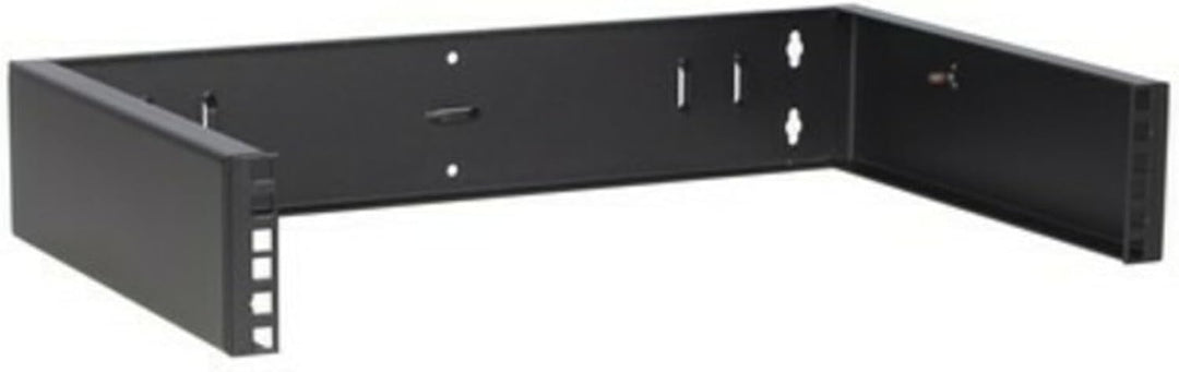 2 HE - 19 Zoll Montagerahmen für Wandbefestigungen ohne Schaniere - 300mm Tief - Schwarz 300mm tiefe