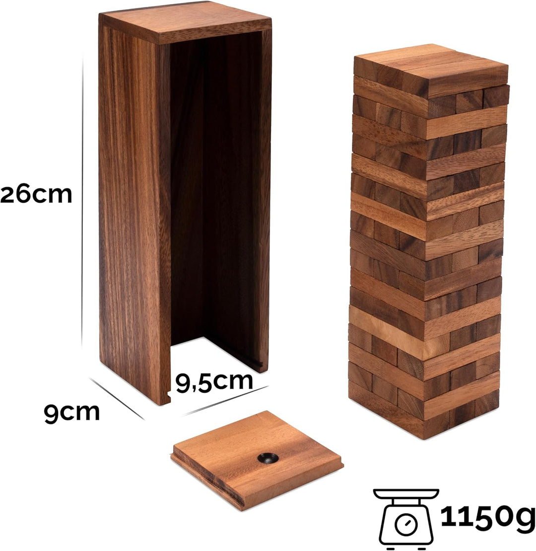 LOGOPLAY Wackel Turm - Gr. L - 26 cm Höhe - Condo - Holzturm - Geschicklichkeitsspiel - Gesellschaft