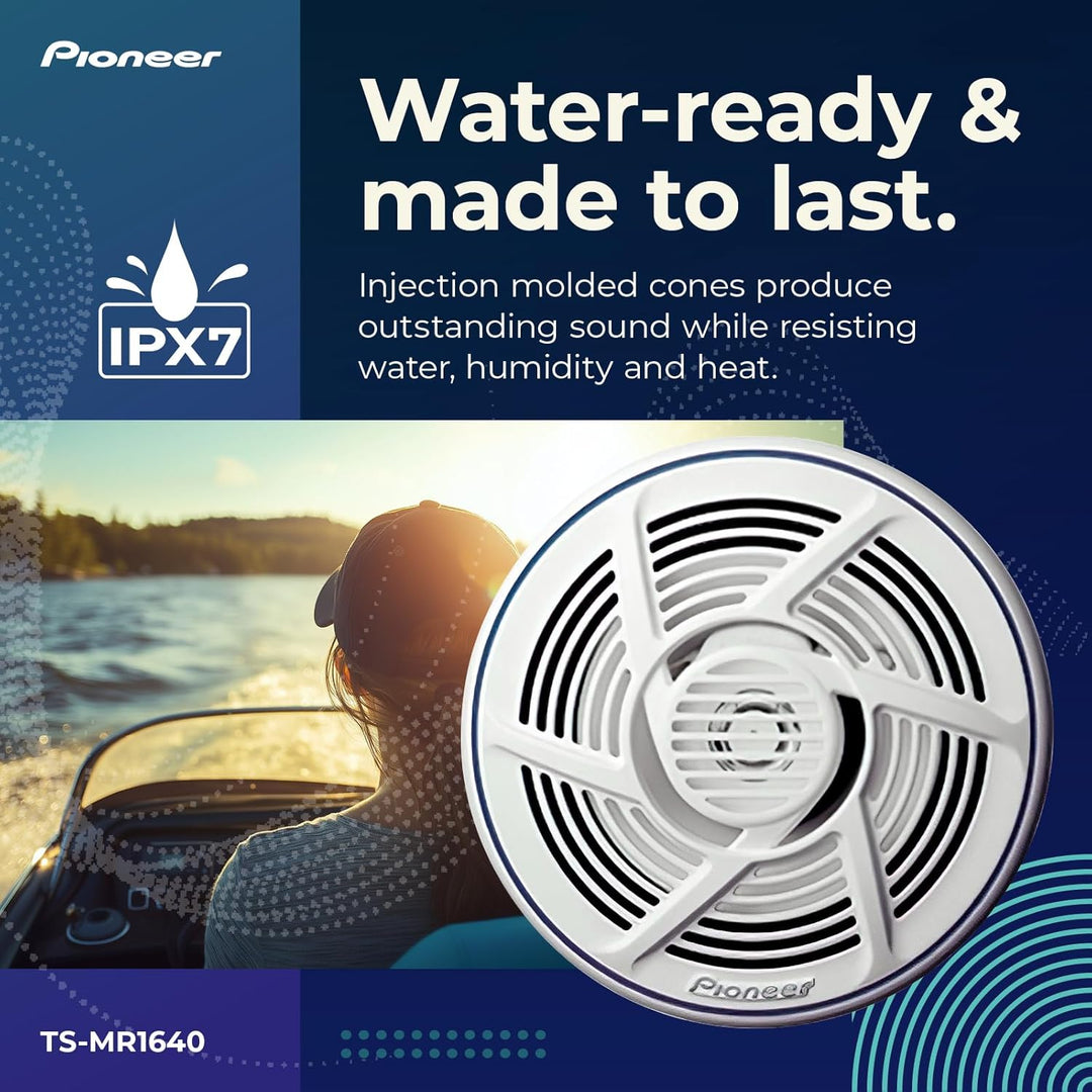 Pioneer TS-MR 1640 16 cm 2-Weg-Koaxial Lautsprecher salzwasserfest 160 W weiss