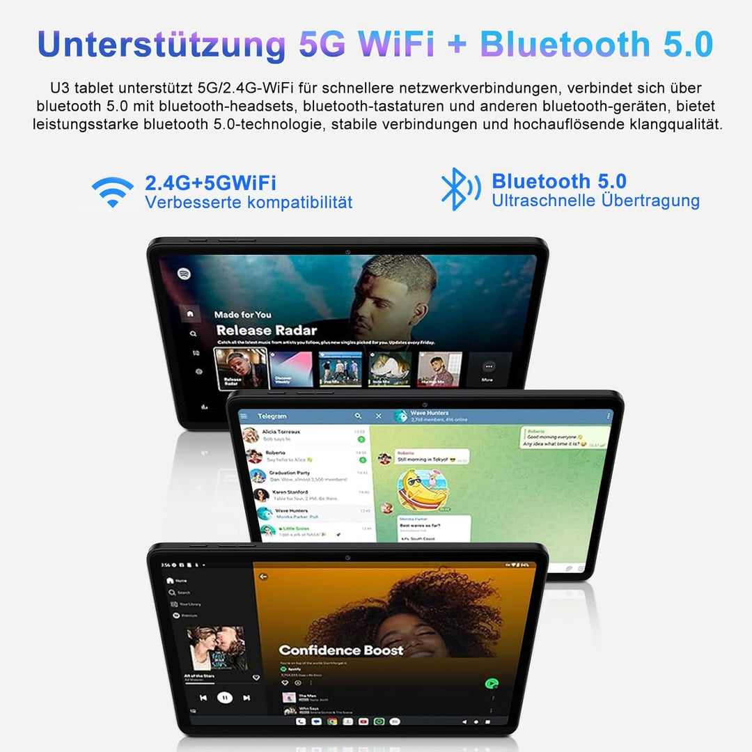 2026 Neueste Tablet 10 Zoll Android Octa-Core 22GB RAM+128GB ROM 2TB Erweiterbar, BT 5.0, 8000mAh, 8