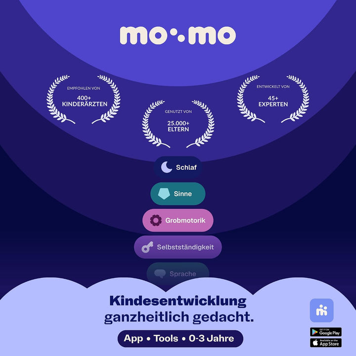 mo:mo Babypinsel &amp; Streichelpinsel Blau – Baby Erstausstattung Neugeborene – Sanfte Babybürste &amp; Sen