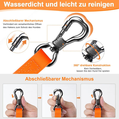 X XBEN Wasserdicht Schleppleine für Hunde,3M 5M 10M 15M 20M 30M Gummierte Schleppleine mit Abschlies