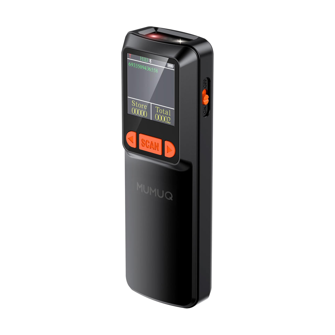 Barcode Scanner Kabelloser Mini 1D/2D QR Code Scanner mit LCD Display | 3-in-1 (BT/2.4G/USB) Konnekt