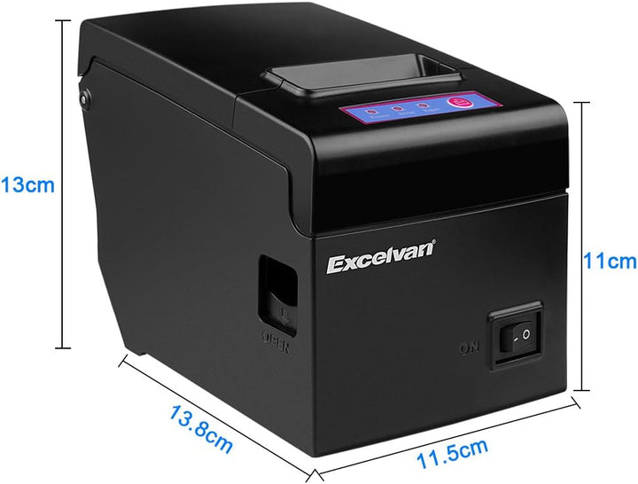 Excelvan E58 - Bluetooth Thermodrucker für Quittungen und Tickets (58 mm, Android, iOS, Windows, Lin