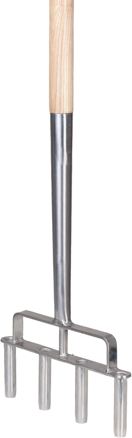 GARDEN TOOL BROTHERS Rasenlüfter aus Edelstahl mit Holzgriff
