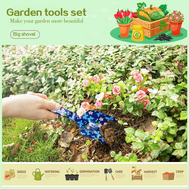 DEWINNER Gartenwerkzeug-Set, 3-teilig, Lady Hand Pflanzen Gartenarbeit Geschenk, Ergonomischer Griff
