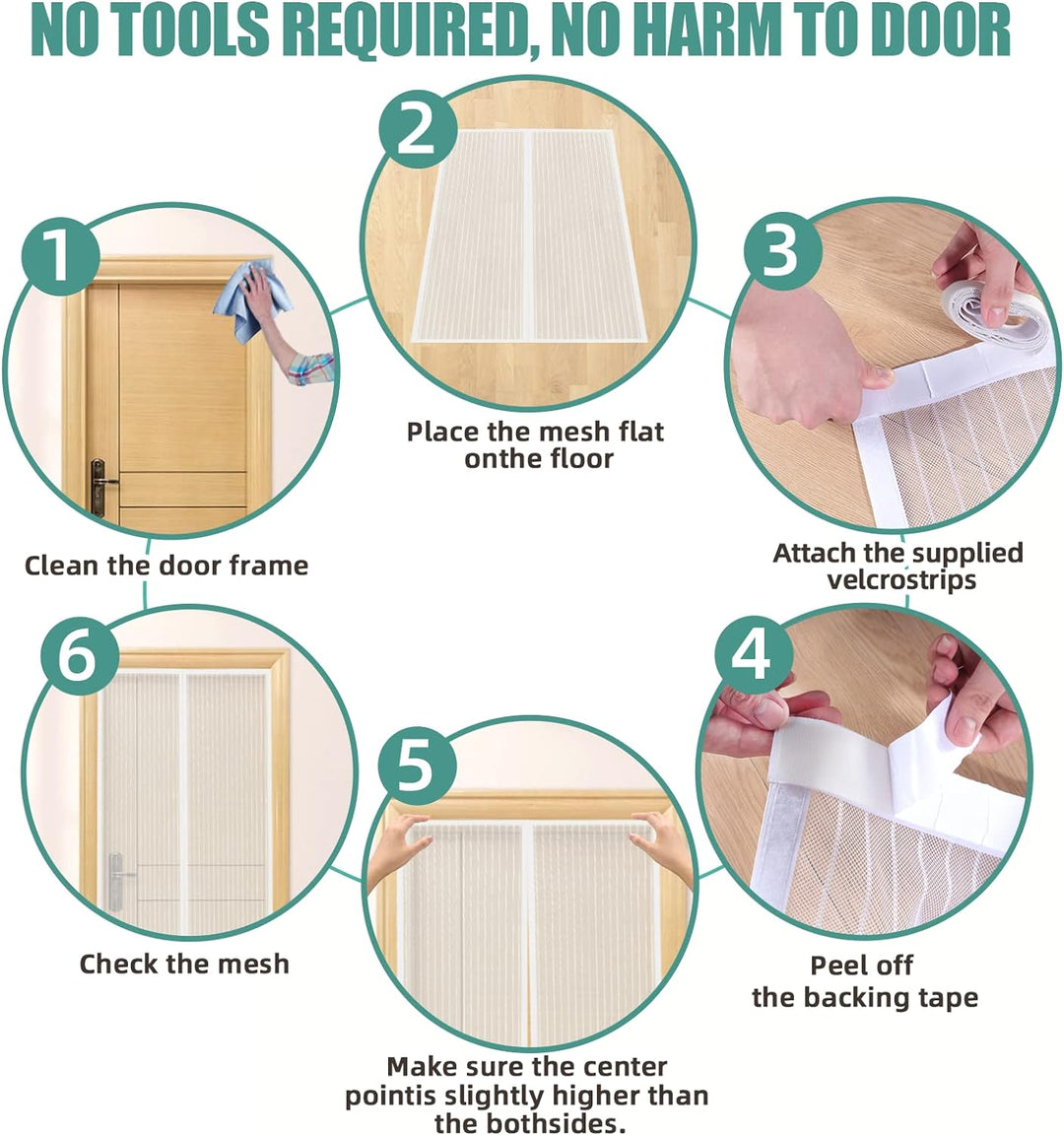 Fliegengitter Balkontür 100x220, JOY2SEE Fliegengitter tür Weiss, Schutz für Ihre Familie 100x220cm