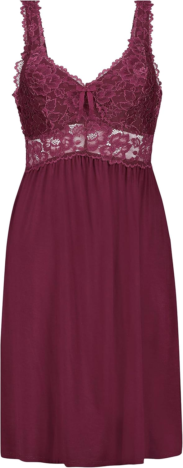 Hunkemöller Slipdress Nora Lace XXS Windsor Wine, XXS Windsor Wine