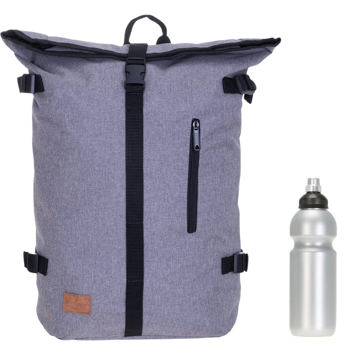 New Rebels Rucksack COURIER A4 Roll Up Kurierrucksack + Flasche (Grau), Grau